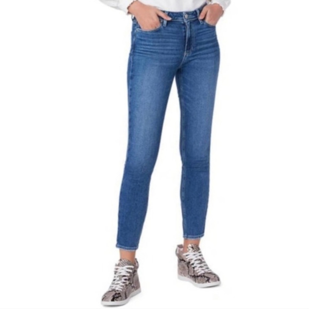 Paige Jeans 28 Hoxton Ankle raw hem Skinny medium wash